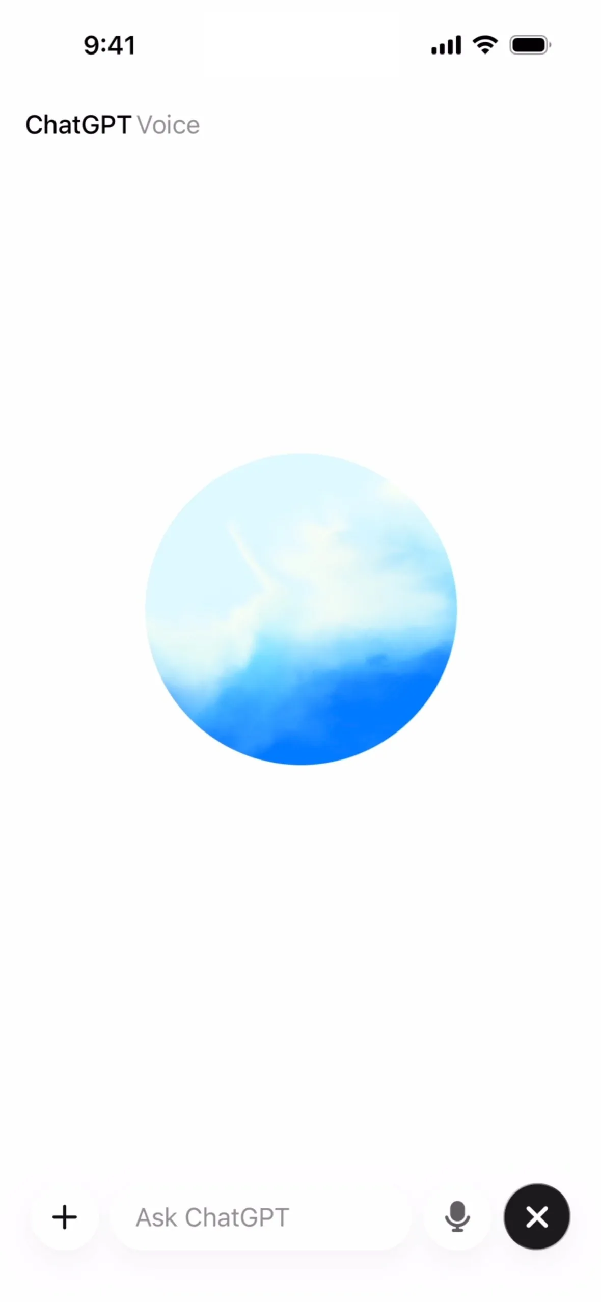 ChatGPT iOS: voice mode orb