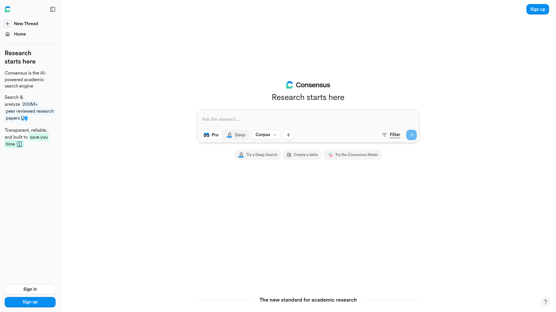 Consensus homepage