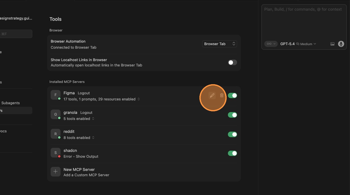 Cursor setup step 2