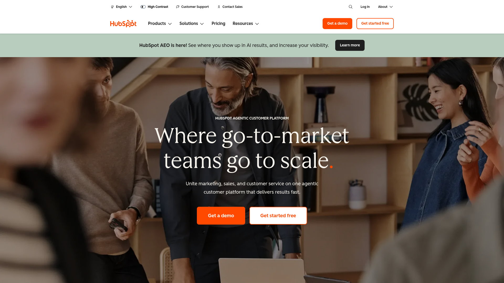 HubSpot homepage