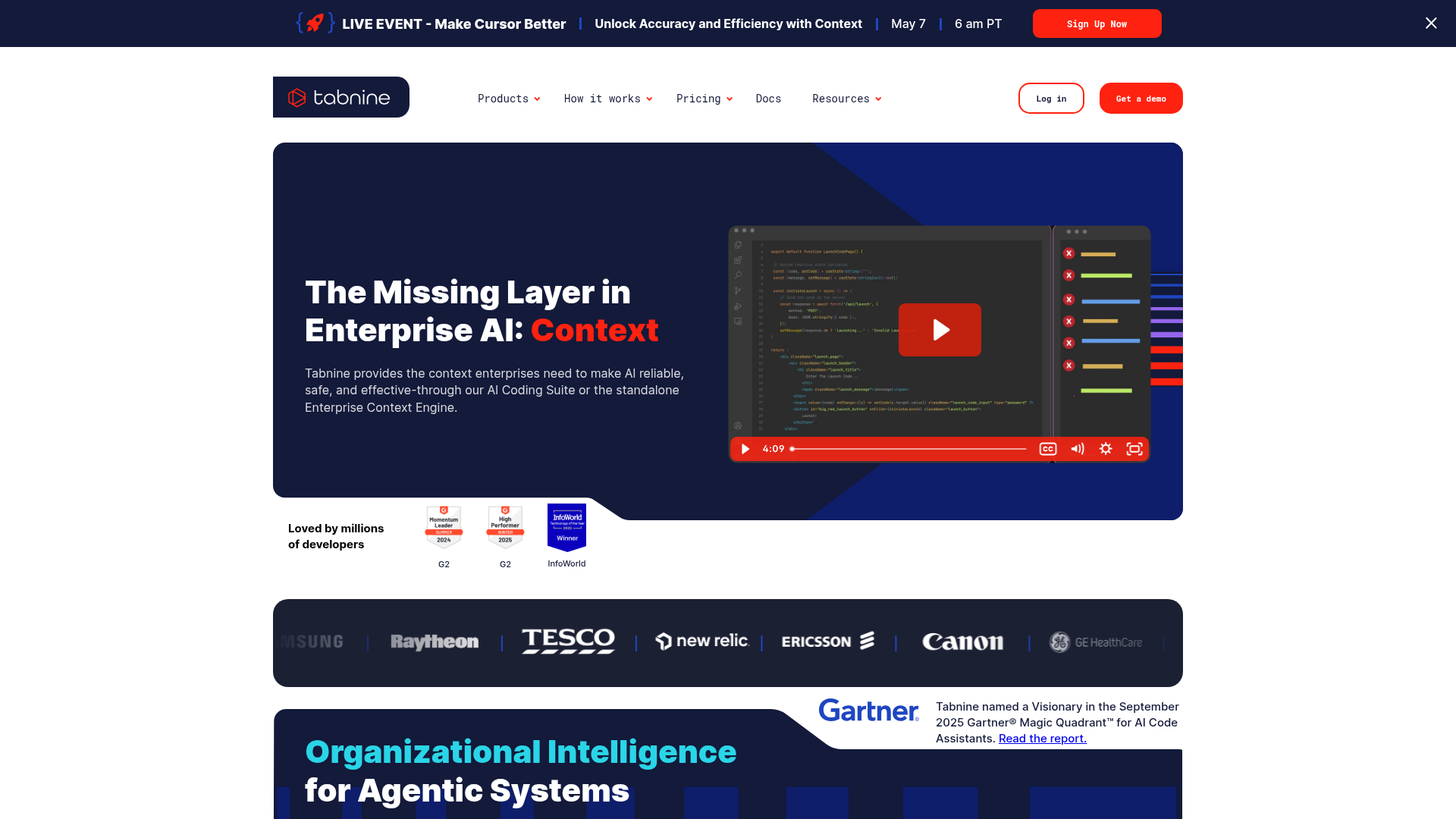 Tabnine homepage