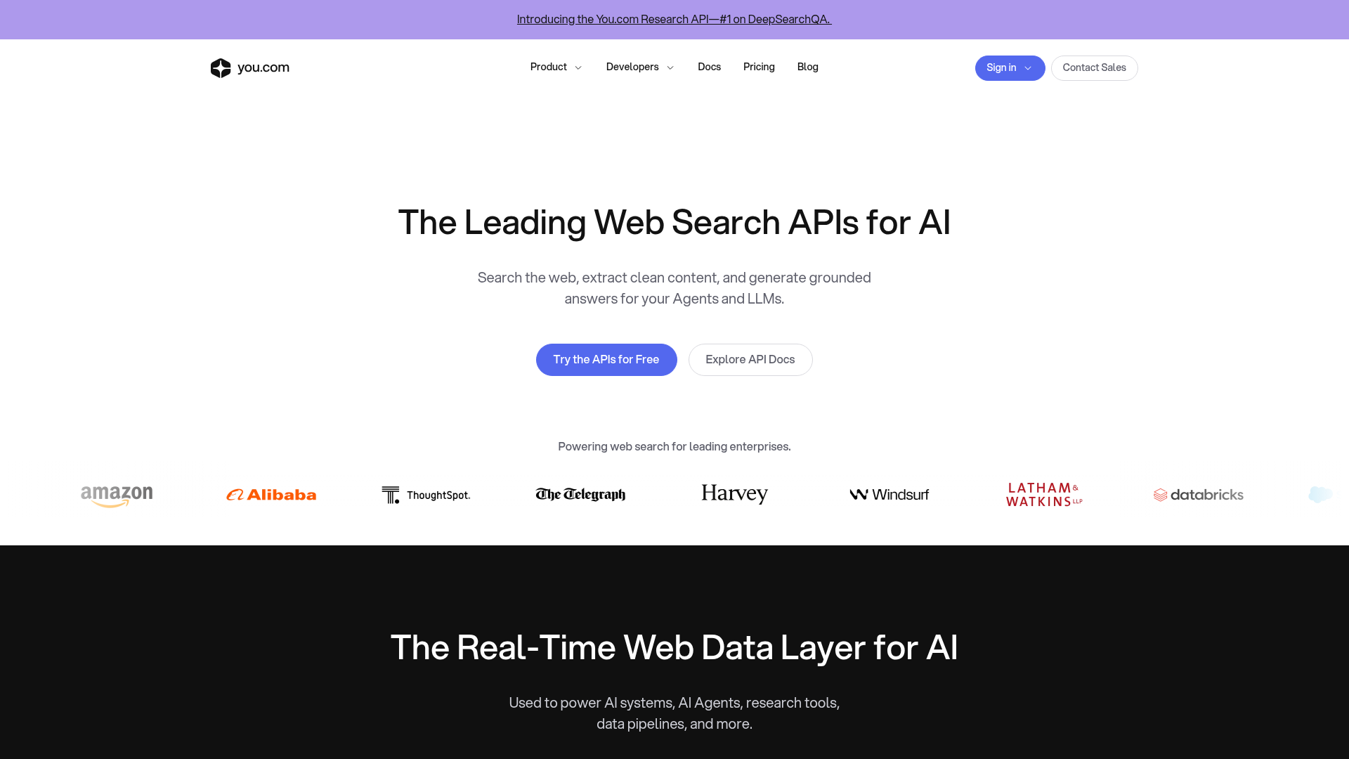 You.com homepage