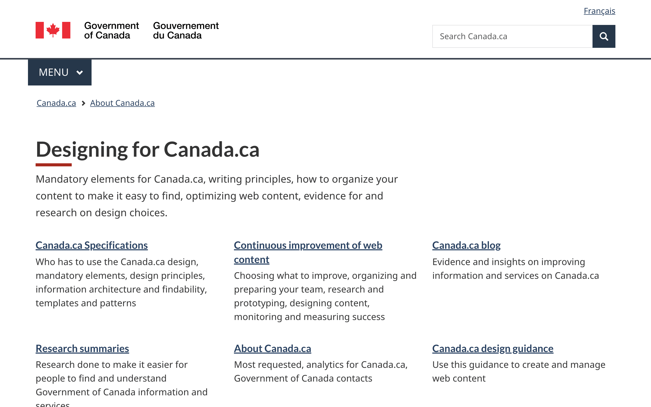 Canada.ca Design System