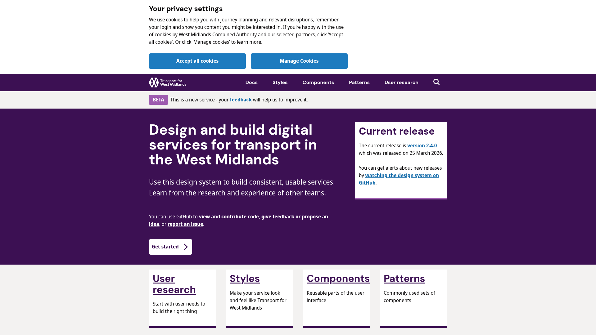 West Midlands Network Design System